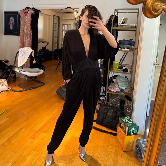 Emanuel Ungaro Black bat wing jumpsuit with lace back - Picture 4 of 8